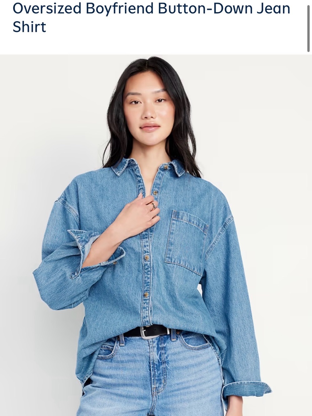 Old Navy Denim Button-Up Shirt in Light Blue